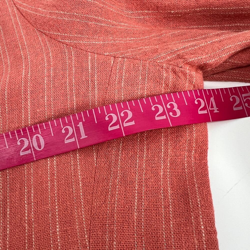 Sonoma x Now Gen Linen Blazer Womens PXL Coral Orange White Striped One Button - Picture 7 of 8